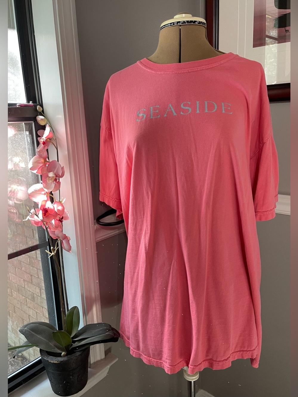 Seaside Coral Pink Short Sleeve Tee. 30A lifestyle, IYKYK